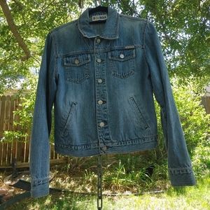 Sojara upcycled denim hemp leaf jacket